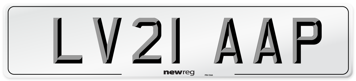 LV21 AAP Number Plate from New Reg